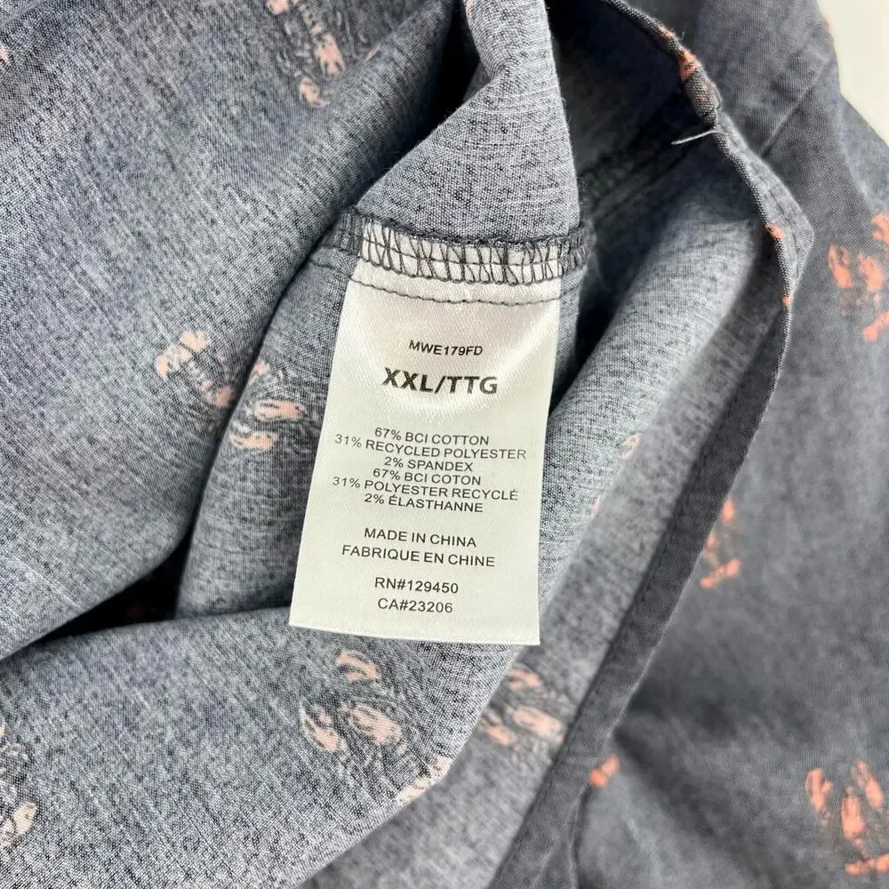 Ecothreads new gray mens' shirt with lobster motif (XXL) - Picture 4 of 5